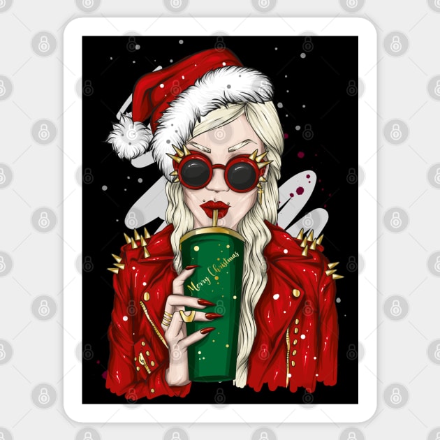 Christmas pinup girls Sticker by MZeeDesigns